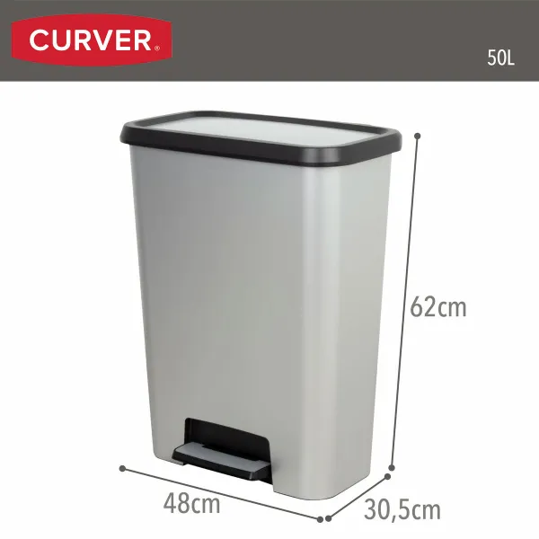 Мусорное ведро Curver Серый Пластик 50 L (5 штук)