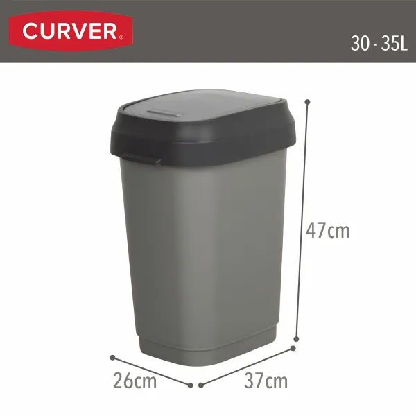 Мусорное ведро Curver Темно-серый Пластик 35 L (6 штук)