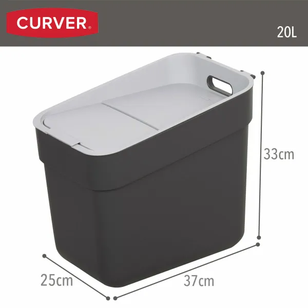 Мусорное ведро Curver Серый Пластик 20 L (6 штук)