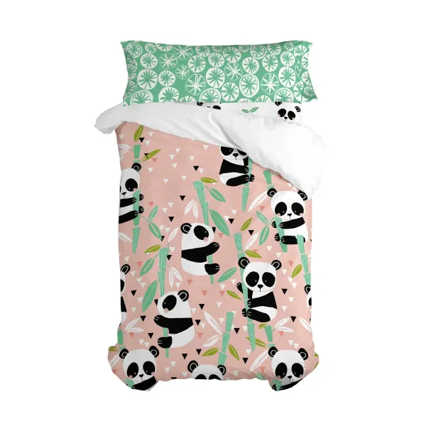 Fitted bottom sheet HappyFriday Multicolour 90 x 200 x 32 cm Panda bear