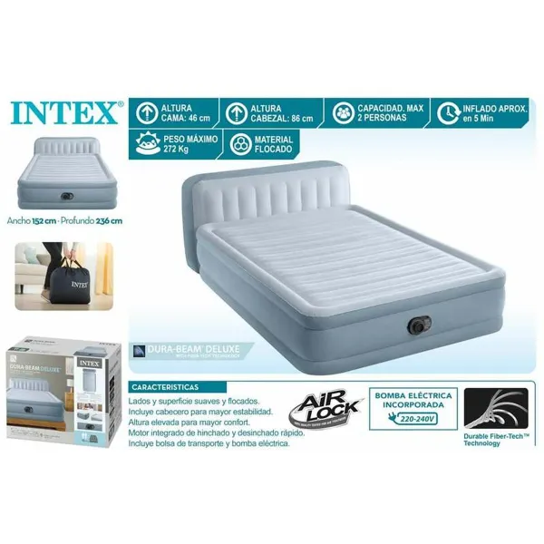 Piepūšams Matracis Intex Dura-Beam Deluxe Plush 152 x 236 x 86 cm 272 kg