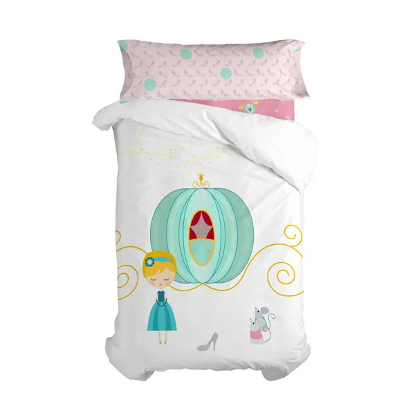 Duvet cover set HappyFriday Multicolour Single Cinderella 2 Pieces