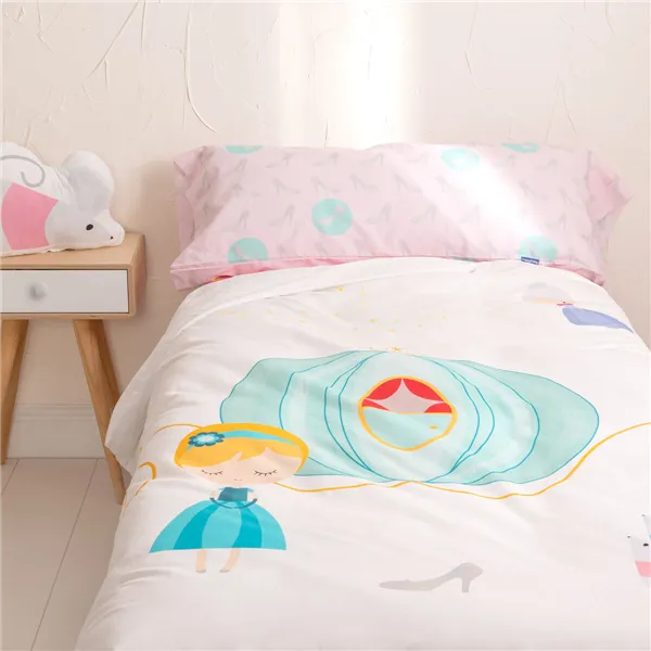 Duvet cover set HappyFriday Multicolour Single Cinderella 2 Pieces