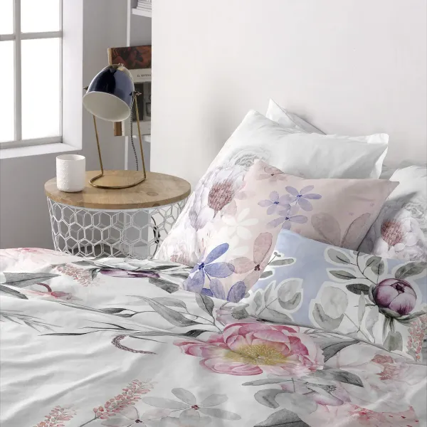 Set of cushion covers HappyFriday Delicate bouquet Multicolour 2 Pieces