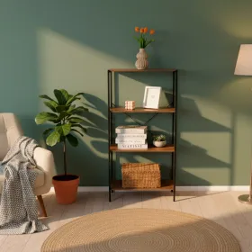 Shelves Max Home Iron MDF Wood 4 Shelves 60 X 120 X 30 CM