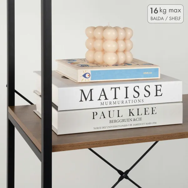 Plaukti Max Home Dzelzs Koks MDF 4 Planken 60 X 120 X 30 CM