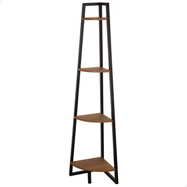Полка Max Home Чёрный Железо Деревянный MDF 4 Полки 30 x 135 x 30 cm