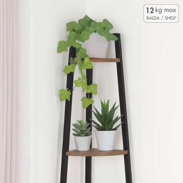 Полка Max Home Чёрный Железо Деревянный MDF 4 Полки 30 x 135 x 30 cm