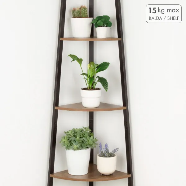 Lentyna Max Home Juoda Geležis Medžio MDF 5 Lentynos 35 x 160 x 35 cm