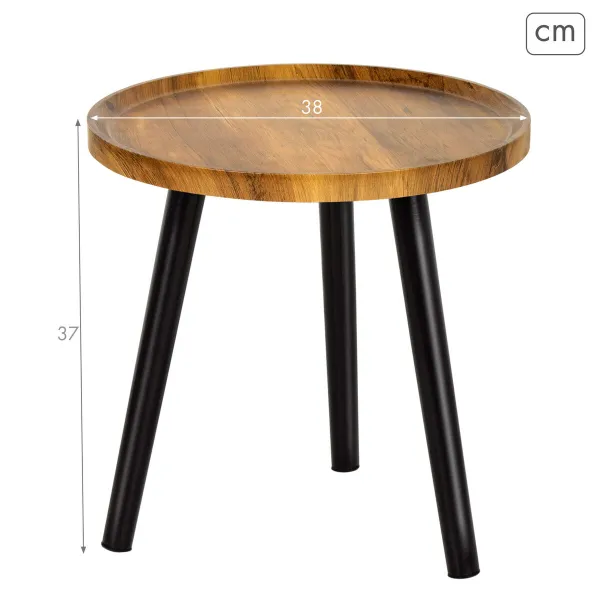 Šoninis staliukas Max Home Juoda 38 x 37 x 38 cm (4 vnt.)