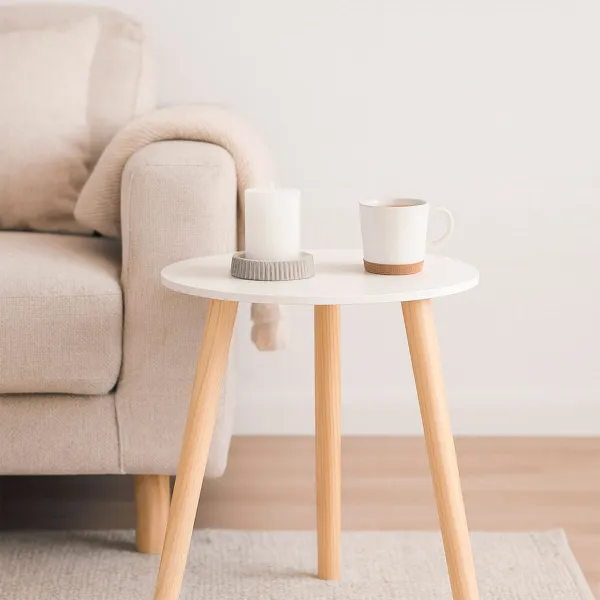 Side table Max Home White 35 x 40 x 35 cm (6 Units)