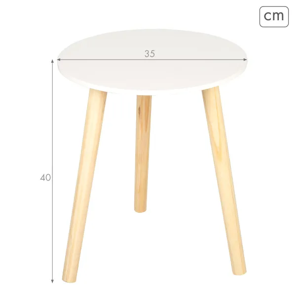 Side table Max Home White 35 x 40 x 35 cm (6 Units)