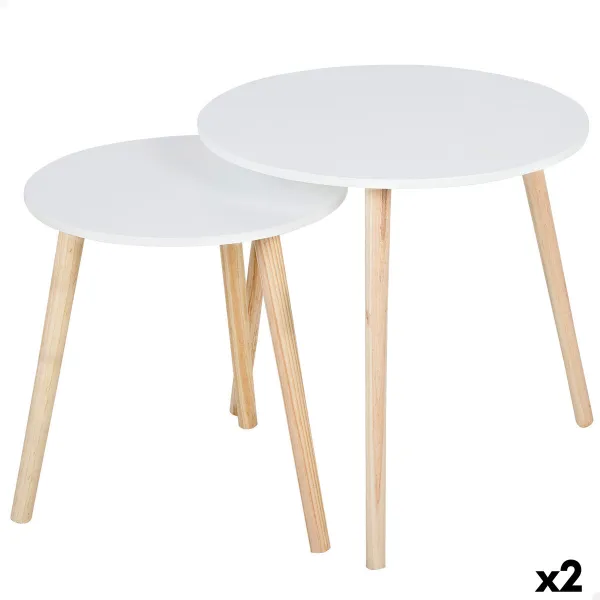 Dviejų staliukų rinkinys Max Home Balta 50 x 50 x 50 cm (2 vnt.)