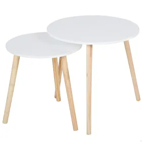 Набор из двух столиков Max Home Белый 50 x 50 x 50 cm (2 штук)