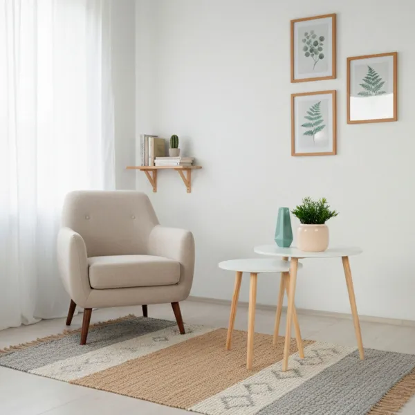 Dviejų staliukų rinkinys Max Home Balta 50 x 50 x 50 cm (2 vnt.)