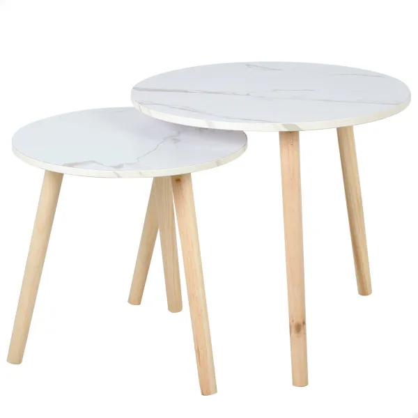 Set of 2 tables Max Home Valkoinen 48 x 45 x 48 cm