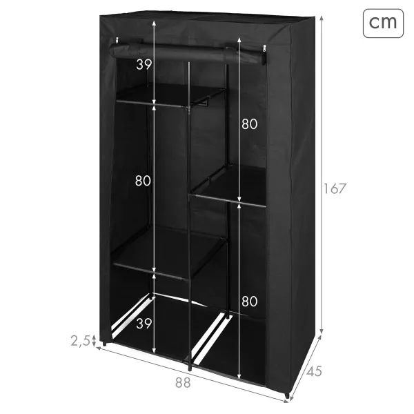 Органайзер для одежды и обуви Max Home Чёрный 88 X 167 X 45 CM 2 штук
