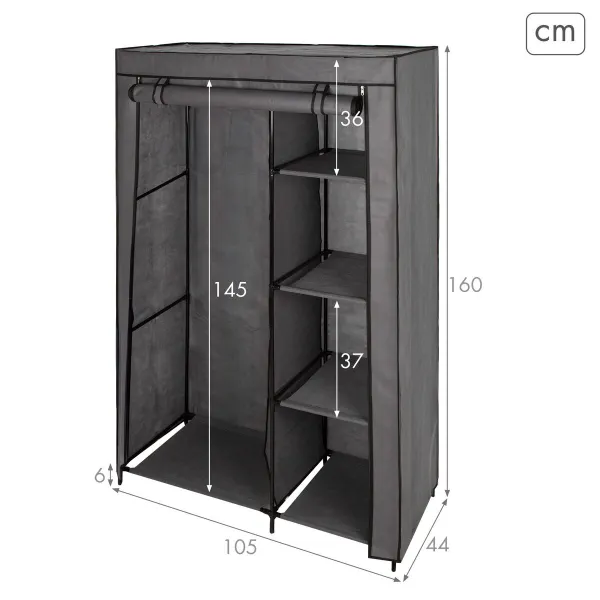 Органайзер для одежды и обуви Max Home Темно-серый 105 X 160 X 44 CM 2 штук