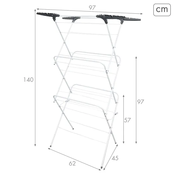 Pyykkinaru Max Home Metalli 62 X 140 X 45 CM (2 osaa)
