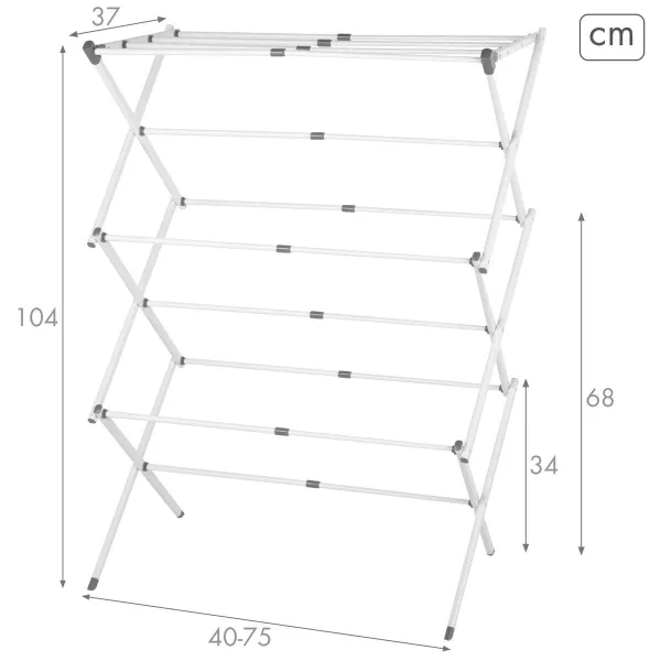 Apģērbu Žāvēšanas Aukla Max Home Metāls 75 X 104 X 37 CM (2 gb.)