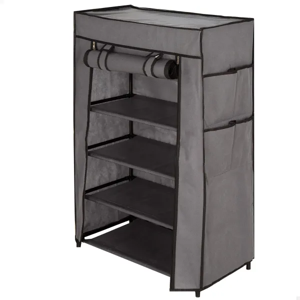 Тумба для обуви Max Home Чёрный Серый Металл Текстиль 60 X 90 X 30 CM (6 штук)