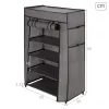 Тумба для обуви Max Home Чёрный Серый Металл Текстиль 60 X 90 X 30 CM (6 штук)