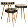 Set of 3 tables Alexandra House Living Black Wood Bamboo