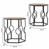 Set of 2 tables Alexandra House Living Brown Black Iron MDF Wood 39 x 57 x 39 cm