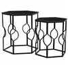 Set of 2 tables Alexandra House Living Black Iron MDF Wood 39 x 57 x 39 cm