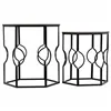 Set of 2 tables Alexandra House Living Black Iron MDF Wood 39 x 57 x 39 cm