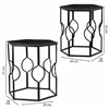 Set of 2 tables Alexandra House Living Black Iron MDF Wood 39 x 57 x 39 cm