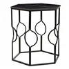 Set of 2 tables Alexandra House Living Black Iron MDF Wood 39 x 57 x 39 cm