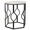 Set of 2 tables Alexandra House Living White Iron MDF Wood 39 x 57 x 39 cm