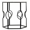 Set of 2 tables Alexandra House Living White Iron MDF Wood 39 x 57 x 39 cm