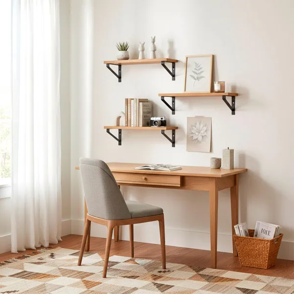 Lentynos Max Home Geležis Medžio MDF 42 X 12 X 16 CM (4 vnt.)