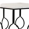 Set of 2 tables Alexandra House Living White Iron MDF Wood 39 x 57 x 39 cm