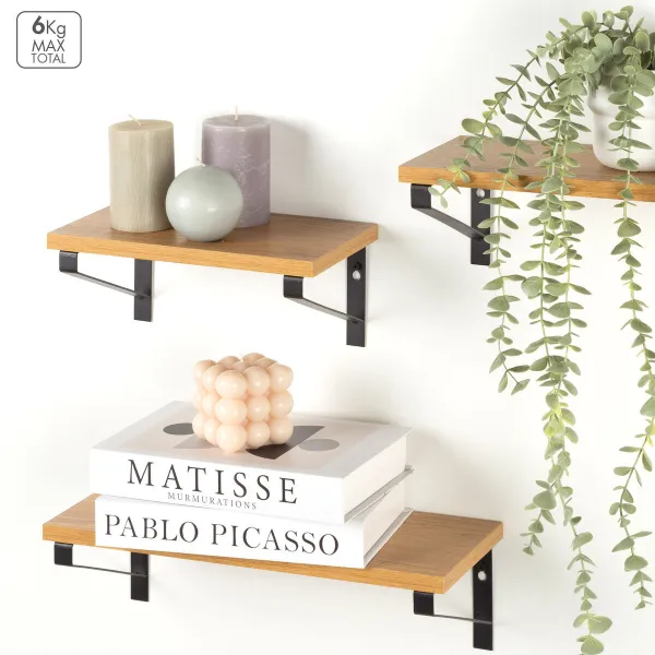 Hyllyt Max Home Rauta Puu MDF 42 X 12 X 16 CM (4 osaa)