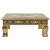 Side table Alexandra House Living Golden Aluminium MDF Wood 38 x 14 x 38 cm