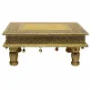 Side table Alexandra House Living Golden Aluminium MDF Wood 38 x 12 x 38 cm