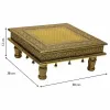 Side table Alexandra House Living Golden Aluminium MDF Wood 38 x 12 x 38 cm