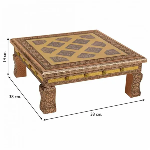 Side table Alexandra House Living Copper Aluminium MDF Wood 38 x 14 x 38 cm