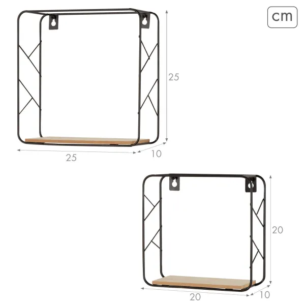 Полка Max Home Железо Деревянный MDF 25 x 25 x 10 cm (6 штук)