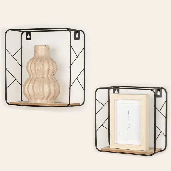 Полка Max Home Железо Деревянный MDF 25 x 25 x 10 cm (6 штук)