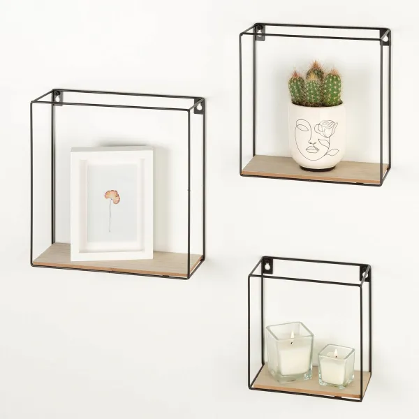 Полка Max Home Железо Деревянный MDF 30 x 30 x 10 cm (4 штук)