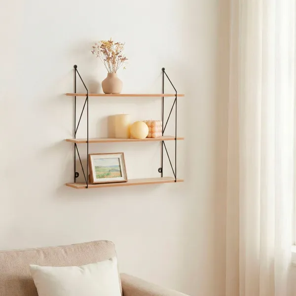 Plaukti Max Home Dzelzs Koks MDF 50 X 49 X 12 CM (4 gb.)