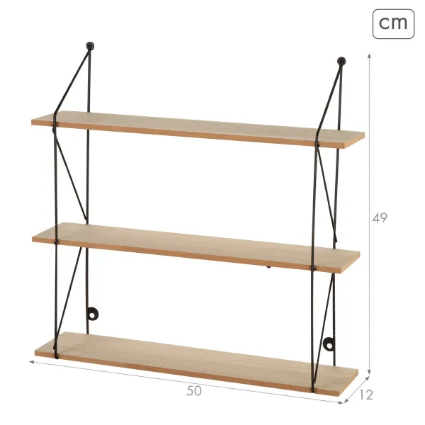 Shelves Max Home Iron MDF Wood 50 X 49 X 12 CM (4 Units)