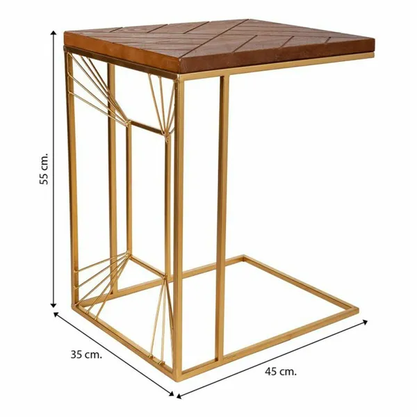 Corner table Alexandra House Living Gold Natural 35 x 55 x 45 cm