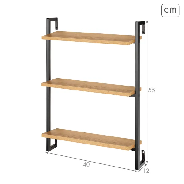 Shelves Max Home Iron MDF Wood 40 X 55 X 12 cm (4 Units)