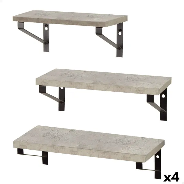 Lentynos Max Home Geležis Medžio MDF 42 X 12 X 16 CM (4 vnt.)