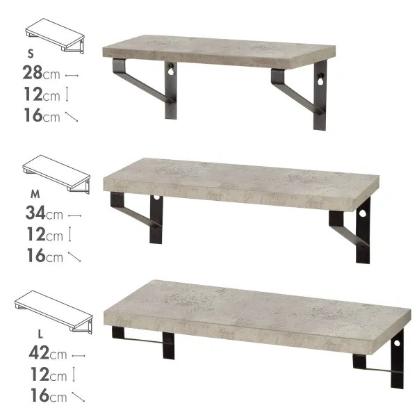 Hyllyt Max Home Rauta Puu MDF 42 X 12 X 16 CM (4 osaa)